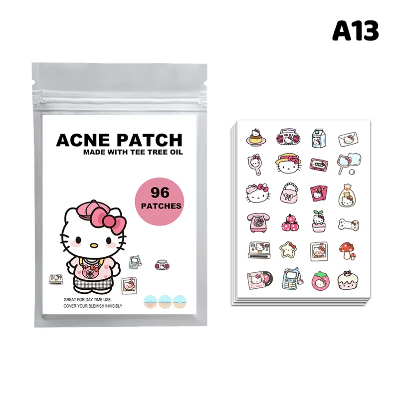 96/100/120 Patches Sanrio Hello Kitty Kuromi Acne Patches Removal Pimple Patches Spots Marks Concealer Repair Sticker Waterproof
