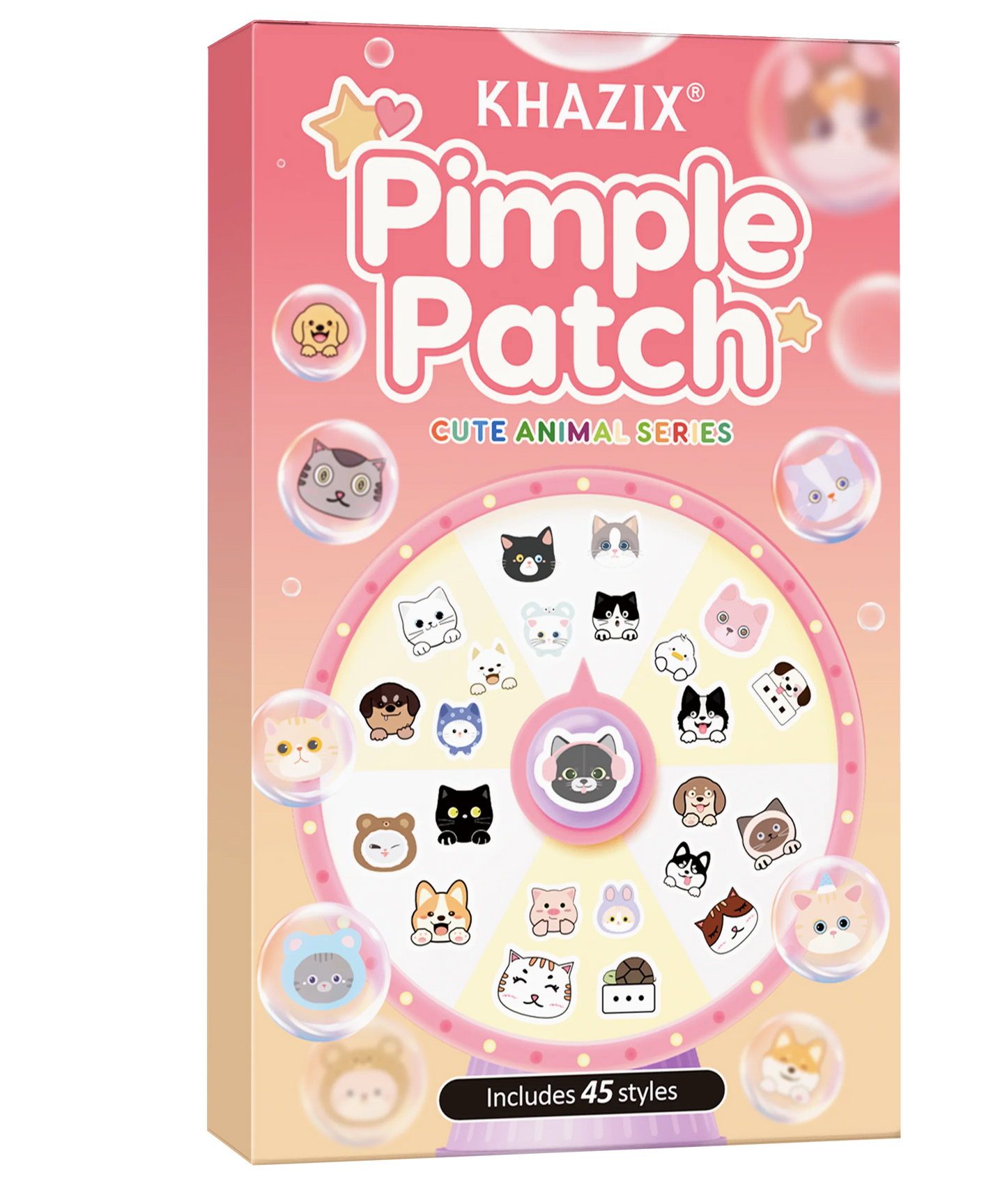 45pcs Cartoon acne patch, cute cat-shaped facial concealer acne patch, safe, non-toxic, gentle and non-irritating.