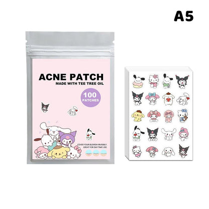 96/100/120 Patches Sanrio Hello Kitty Kuromi Acne Patches Removal Pimple Patches Spots Marks Concealer Repair Sticker Waterproof