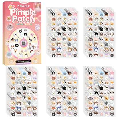 45pcs Cartoon acne patch, cute cat-shaped facial concealer acne patch, safe, non-toxic, gentle and non-irritating.