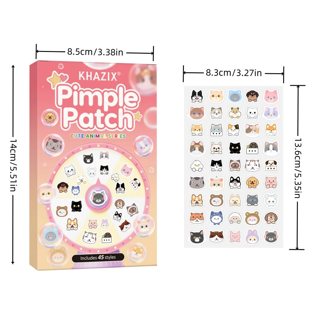 45pcs Cartoon acne patch, cute cat-shaped facial concealer acne patch, safe, non-toxic, gentle and non-irritating.