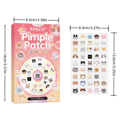 45pcs Cartoon acne patch, cute cat-shaped facial concealer acne patch, safe, non-toxic, gentle and non-irritating.