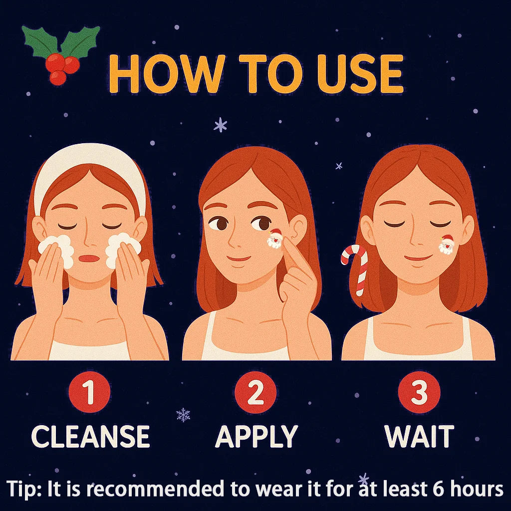 96pcs Christmas Hydrocolloid Acne Patches – Cute Santa, Gingerbread & Sock Shapes, Festive Skincare for All Skin Types