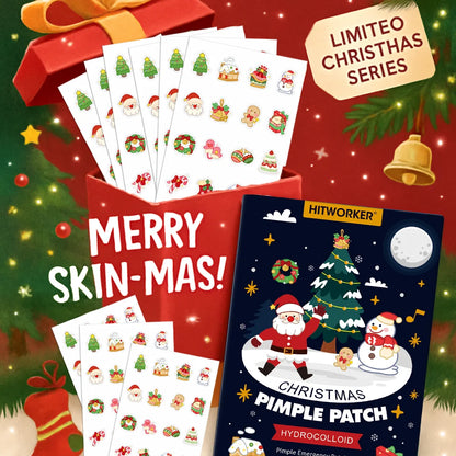 96pcs Christmas Hydrocolloid Acne Patches – Cute Santa, Gingerbread & Sock Shapes, Festive Skincare for All Skin Types