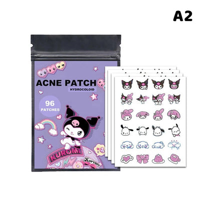 96/100/120 Patches Sanrio Hello Kitty Kuromi Acne Patches Removal Pimple Patches Spots Marks Concealer Repair Sticker Waterproof