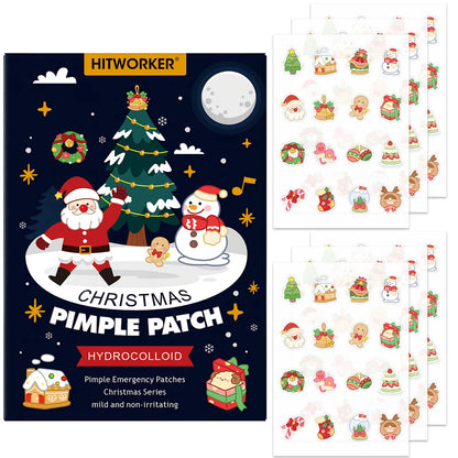 96pcs Christmas Hydrocolloid Acne Patches – Cute Santa, Gingerbread & Sock Shapes, Festive Skincare for All Skin Types