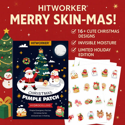 96pcs Christmas Hydrocolloid Acne Patches – Cute Santa, Gingerbread & Sock Shapes, Festive Skincare for All Skin Types