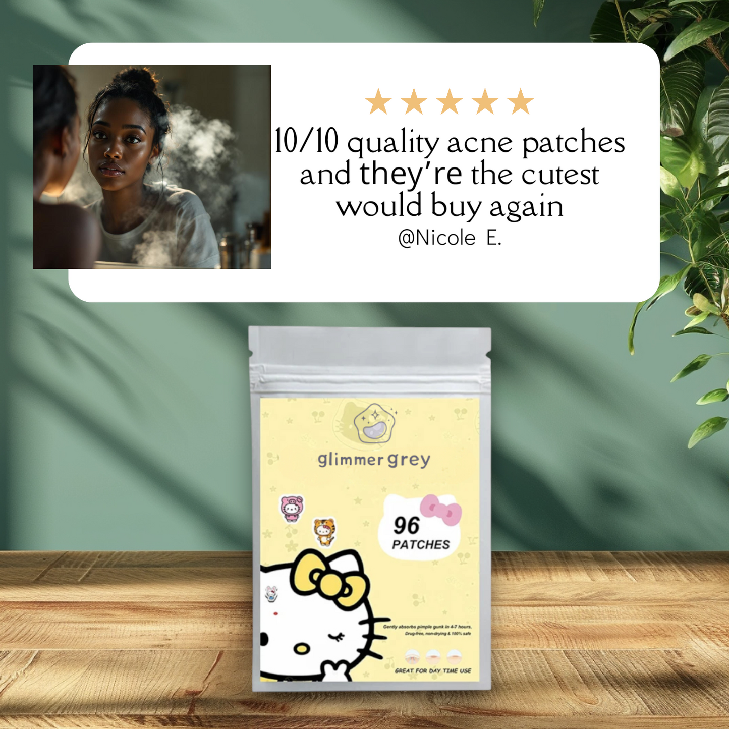 Glimmer Grey Sanrio Hello Kitty Kuromi Acne Patches Removal Pimple Patches Spots Marks Concealer